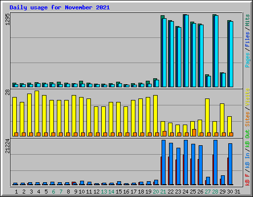 Daily usage for November 2021