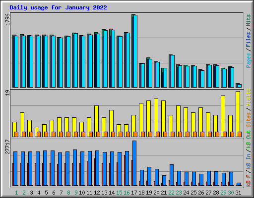 Daily usage for January 2022