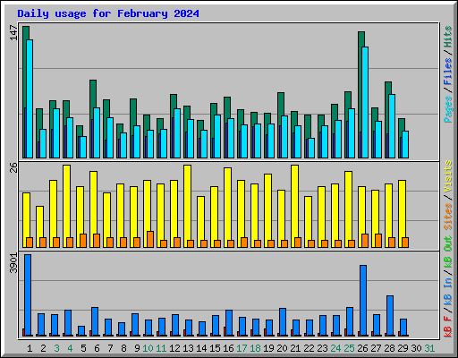Daily usage for February 2024