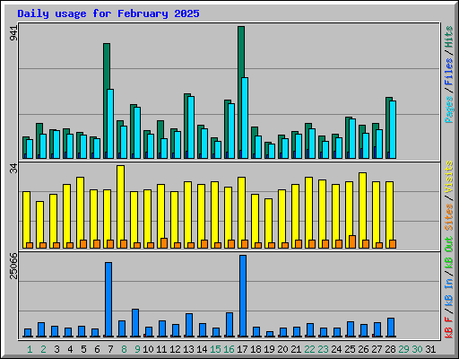 Daily usage for February 2025