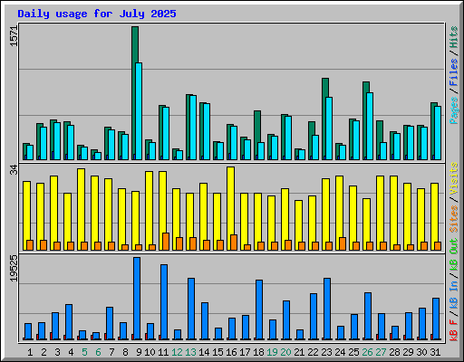 Daily usage for July 2025