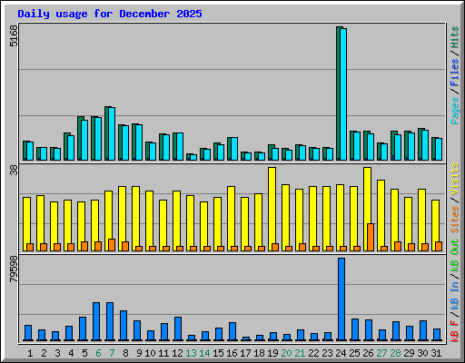 Daily usage for December 2025
