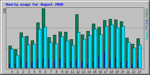 Hourly usage for August 2020