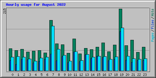 Hourly usage for August 2022