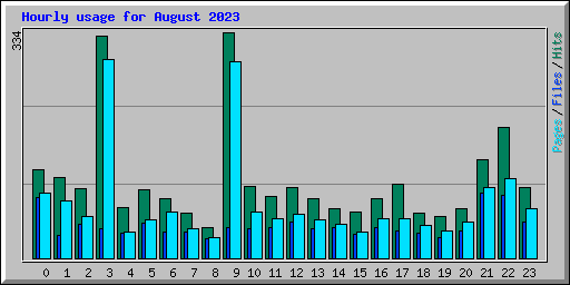 Hourly usage for August 2023