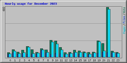 Hourly usage for December 2023