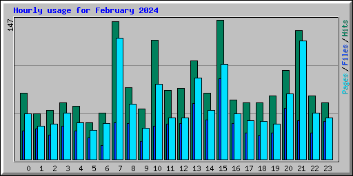 Hourly usage for February 2024