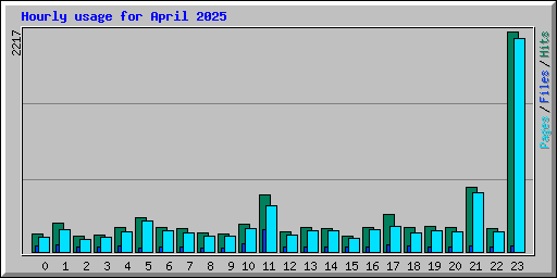 Hourly usage for April 2025