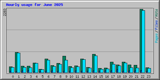 Hourly usage for June 2025